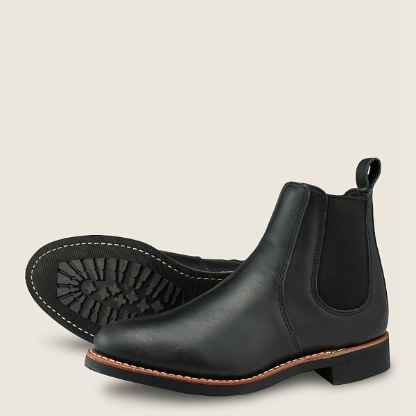 Red Wing Heritage Boots Black - Red Wing Womens 6-inch Chelsea - Short Boundary Leather - ICHVM-3062